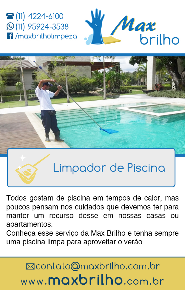Max Brilho - Limpeza de Piscinas em So Bernardo do Campo, Jardim do Mar
