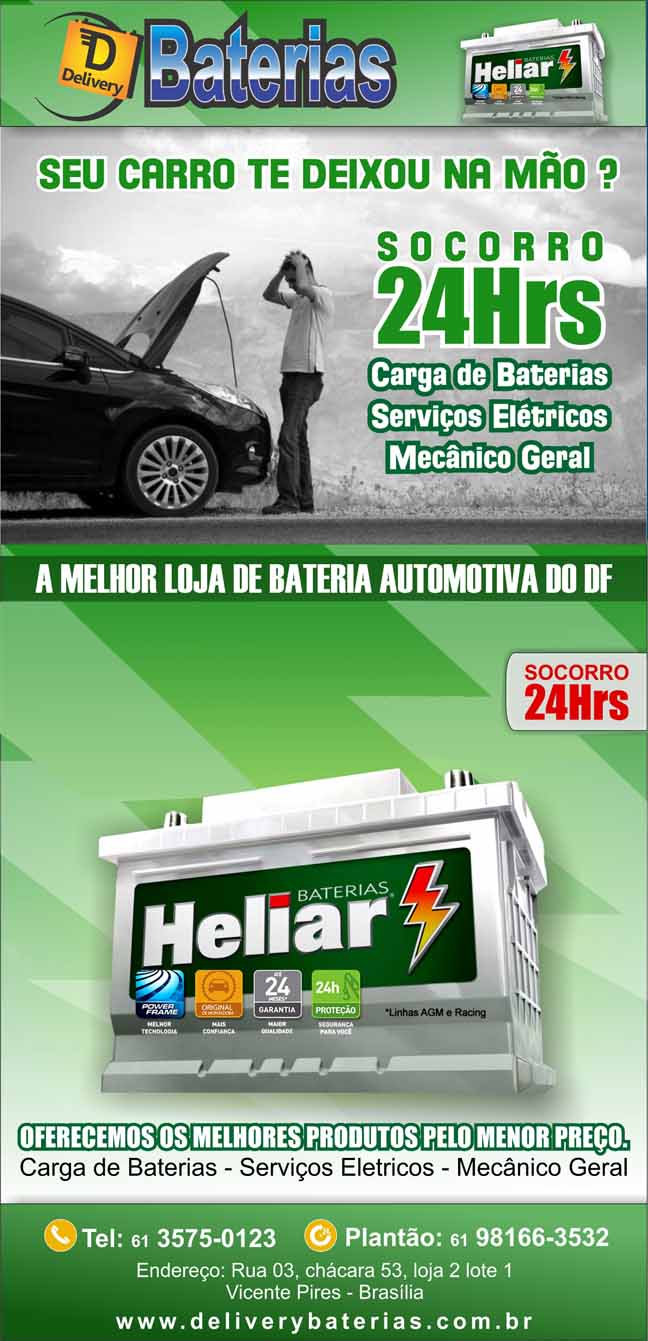 Baterias Heliar em Samambaia Norte, Baterias de carro em Samambaia Norte Braslia DF